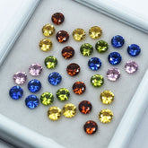 10 Pcs Natural Sapphire Mix Color CERTIFIED Round Lot 5x5 mm Gemstone